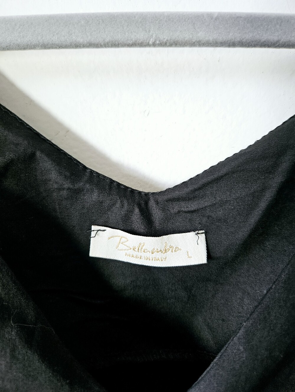 Bellambia Cotton Sleeveless Dress Size L Black Midi Loose Flowy Fit EUC - Picture 4 of 5